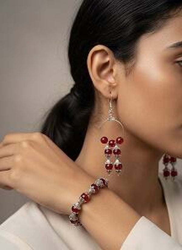 💜 Rood & zilver – romantische elegante set