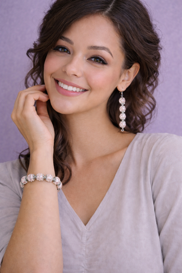 💜 Licht paars kristal – verfijnde luxe set