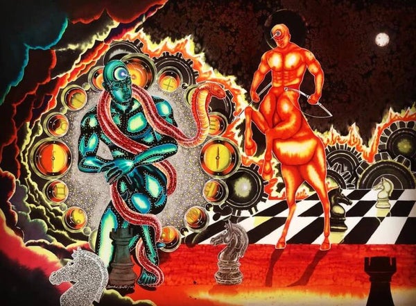 Sagittarius or Serpenttarius IV 2020 watercolour on board (76x56).