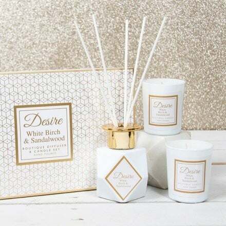 Desire Boutique Diffuser & Candle Set - White Birch