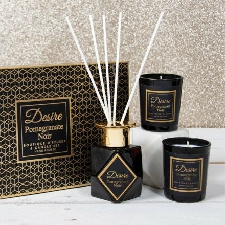 Desire Boutique Diffuser & Candle Set - Pomegranate Noir