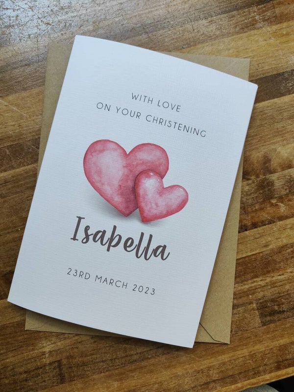 Baby girl Christening Card