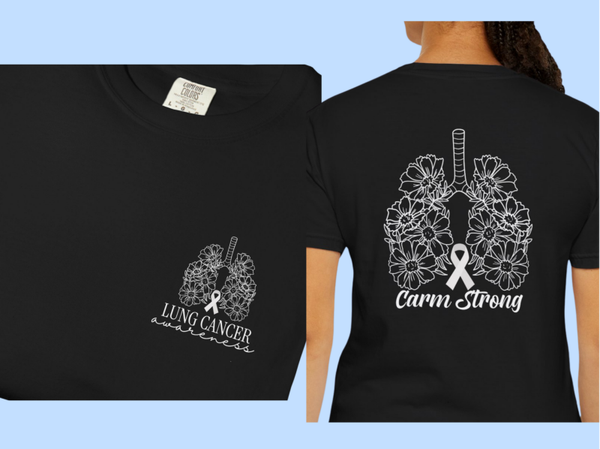 Lung Cancer Awareness Carm Strong Short Sleeve