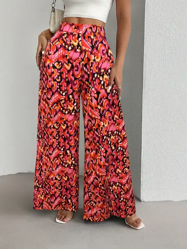 Wijde broek patroon - rood