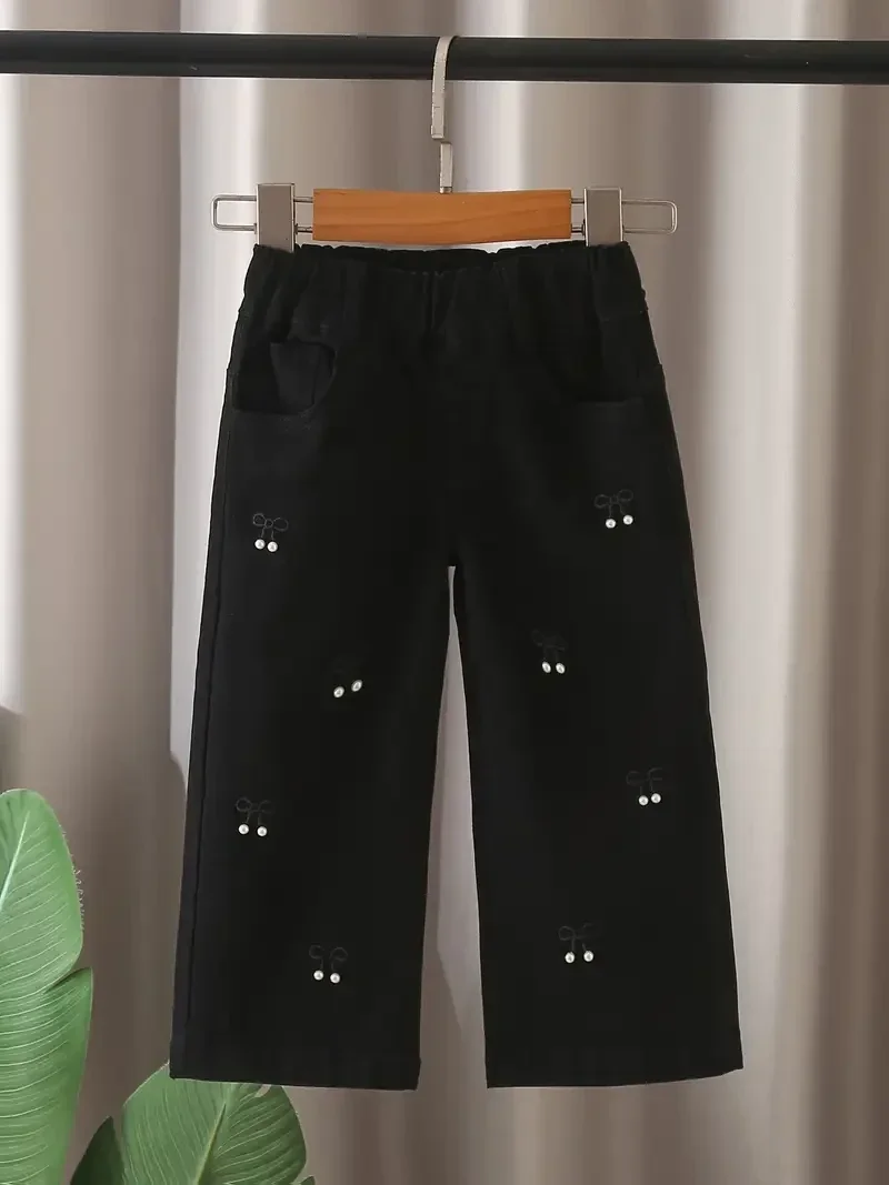 Broek - wijde pijpen - zwart