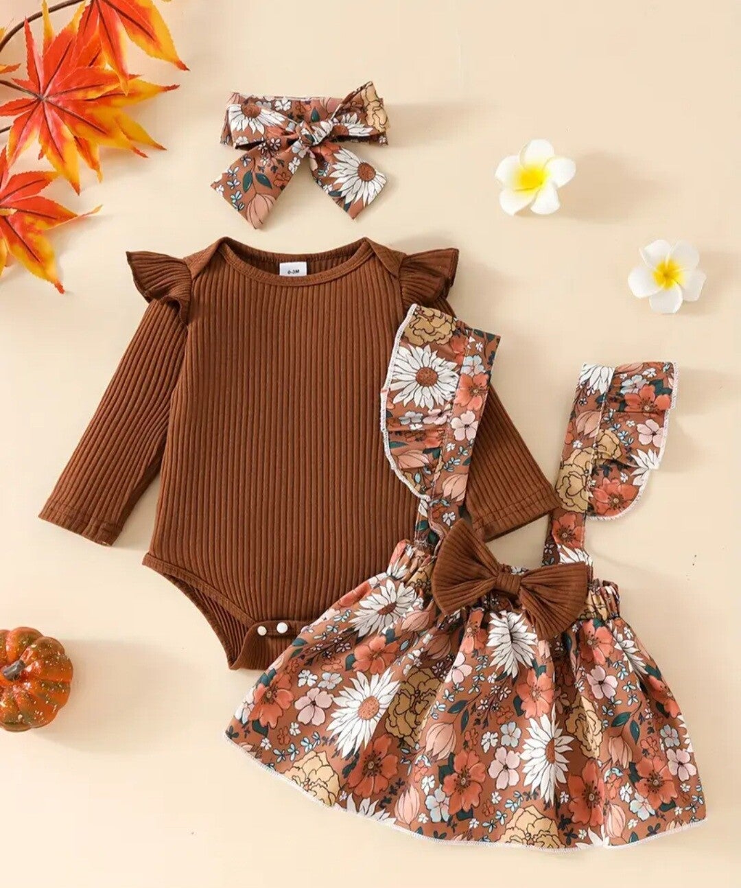 Romper met jurkje - herfst print