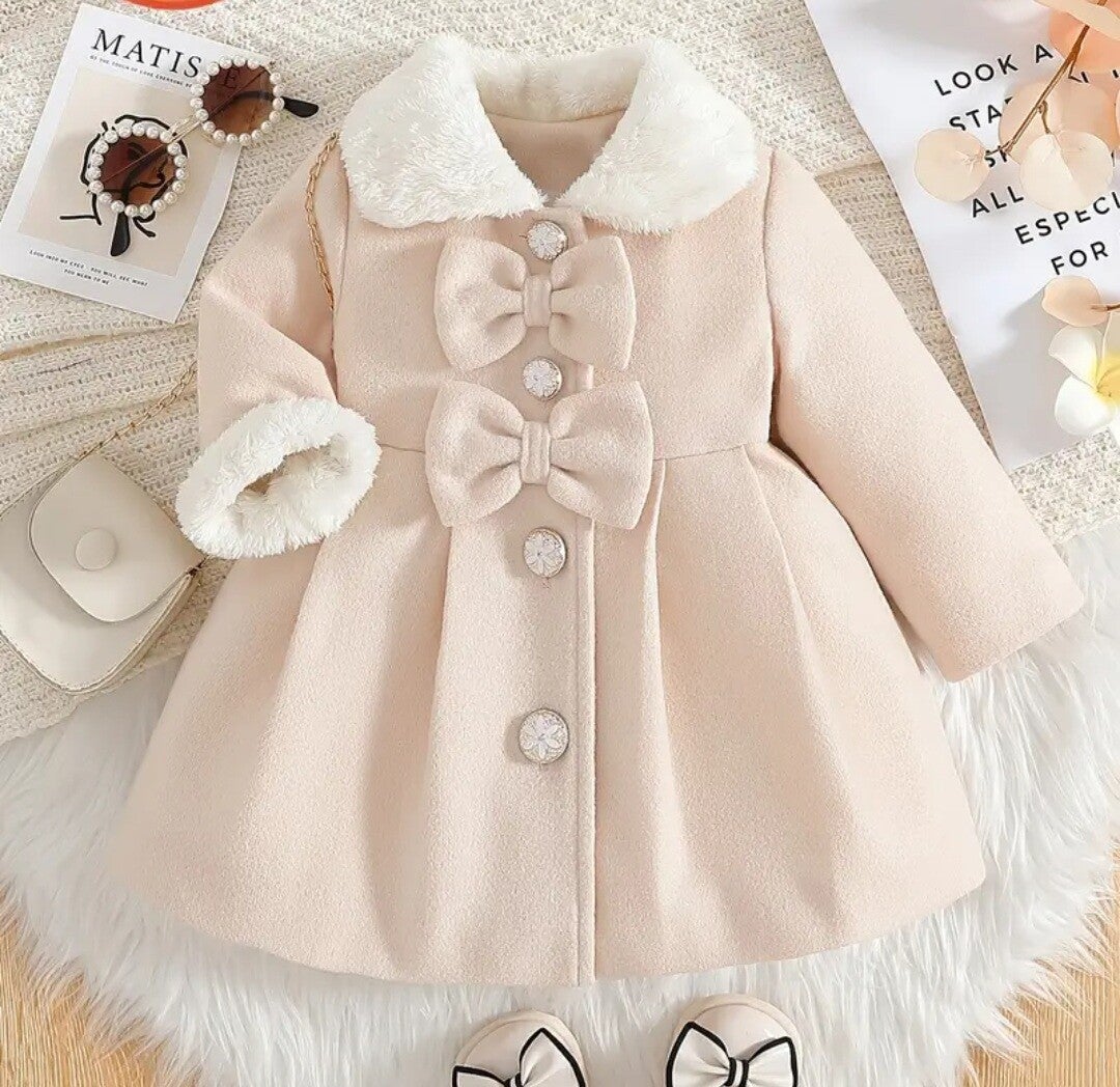 Herfst jas met strikjes - beige