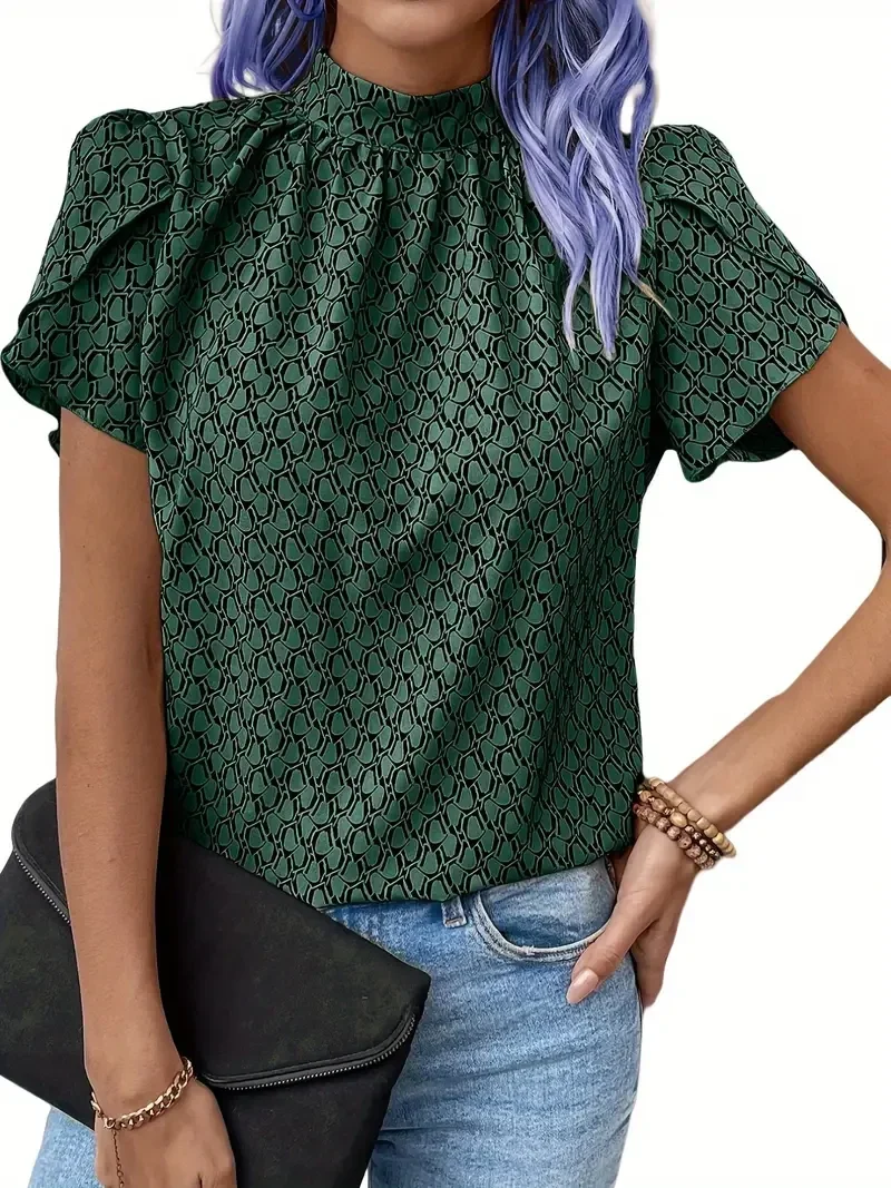 Blouse met Geometrische Print - groen