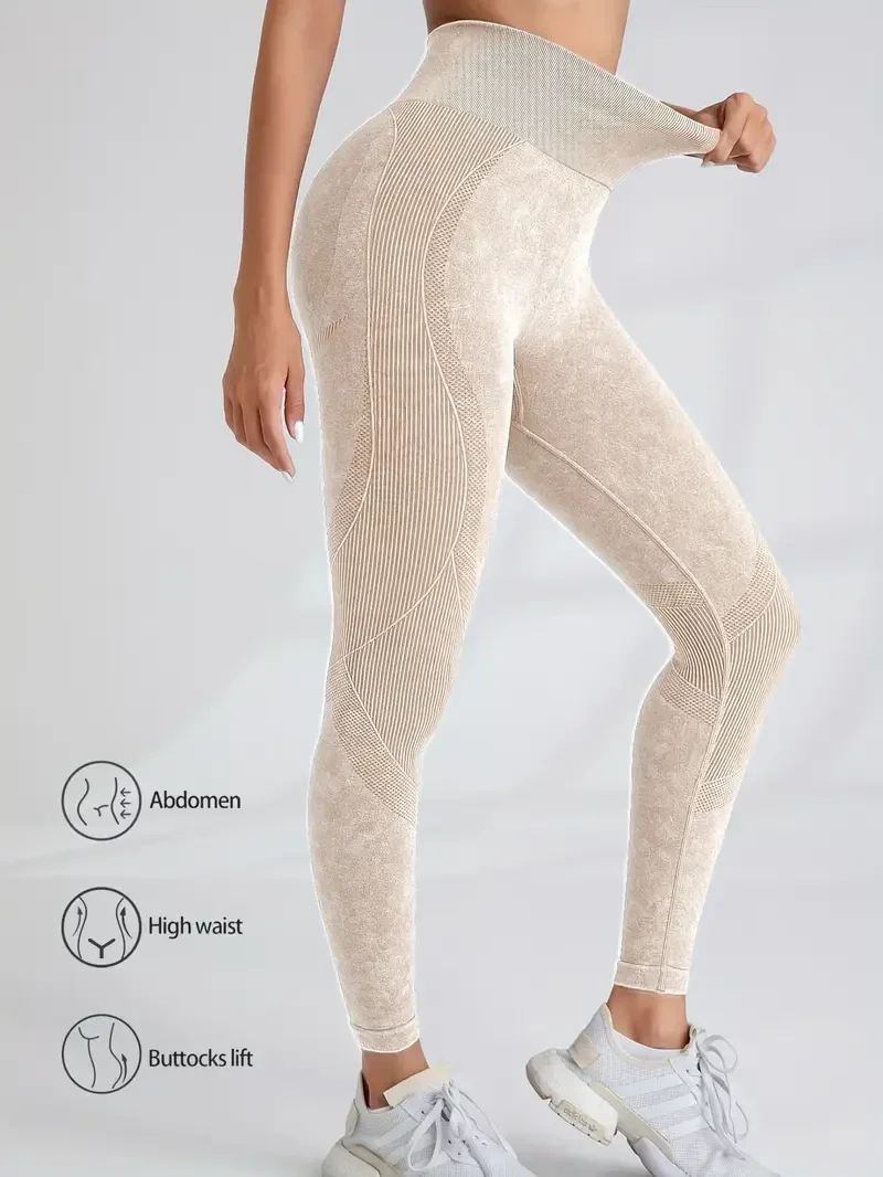 Legging met Hoge Taille - beige