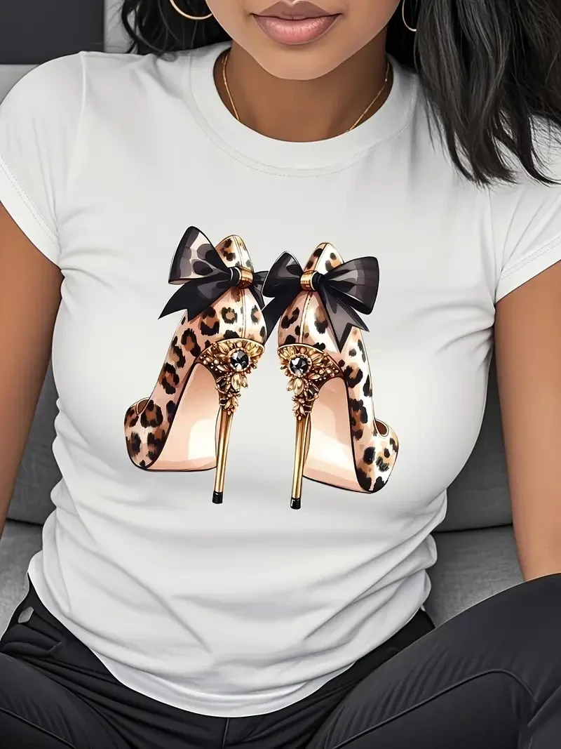 T-shirt high heels - wit