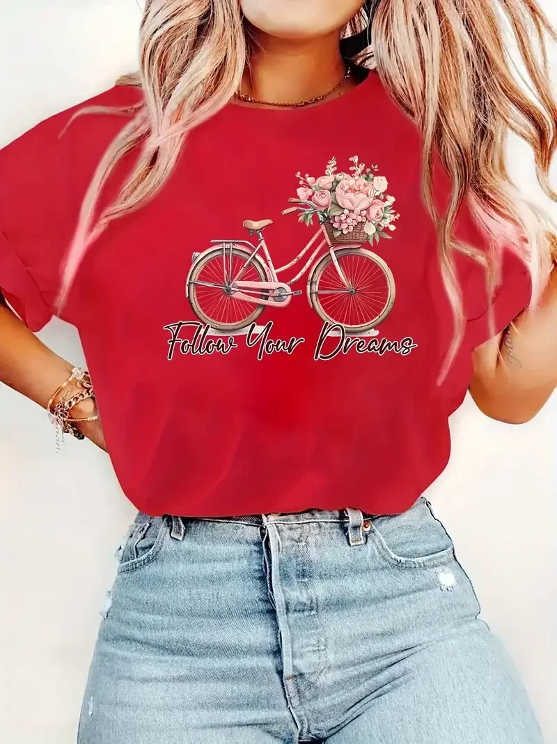 T-shirt Follow your dreams - rood