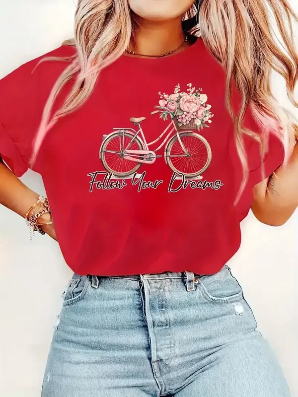 T-shirt Follow your dreams - rood