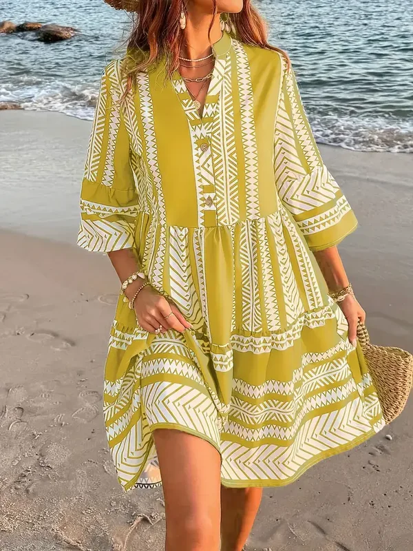 Midden-Oosterse Geometrische Print - citroengeel