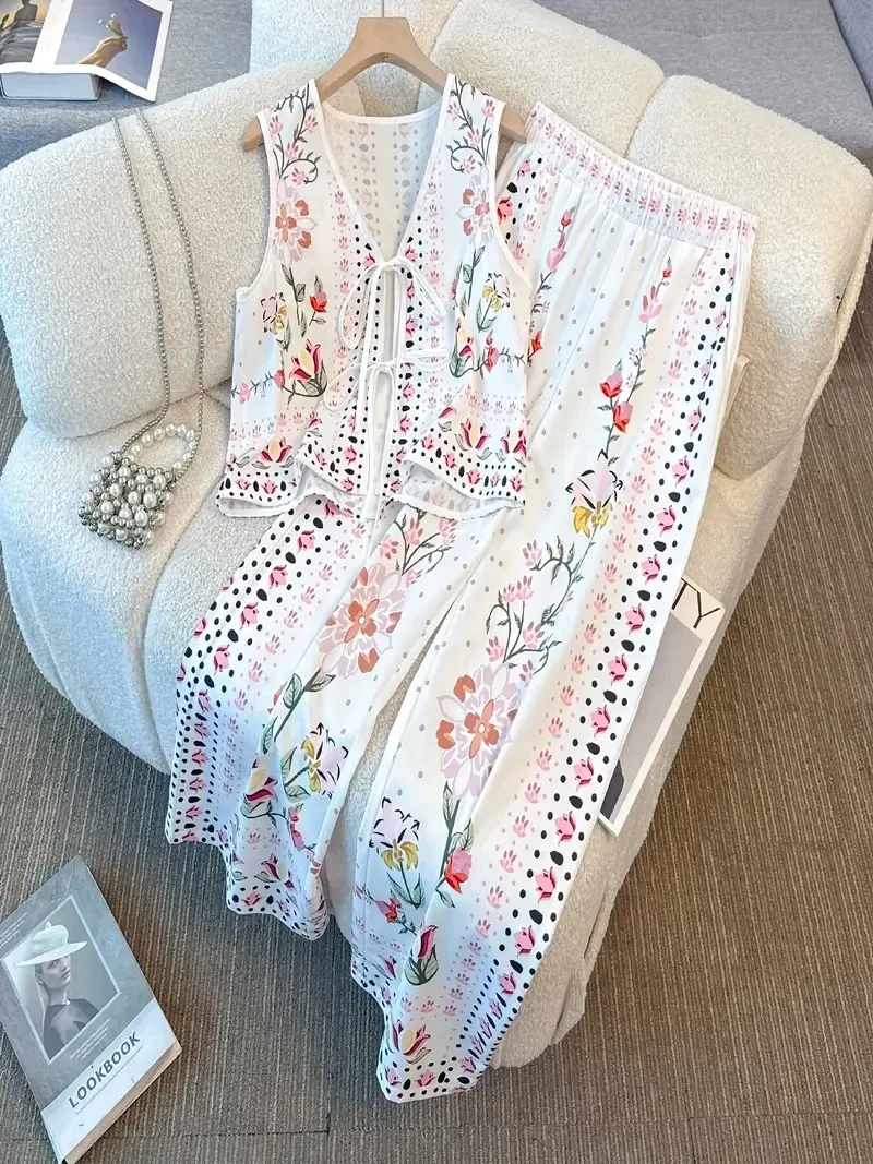 Bloemenprint Mouwloze set