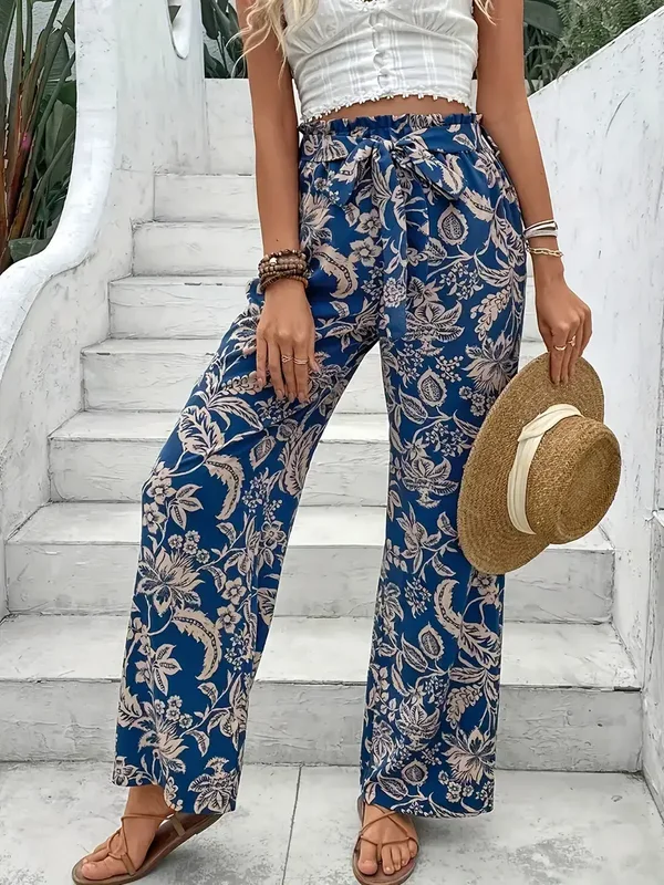 Beachy Bloemenprint Broek