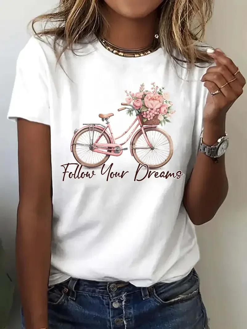 T-shirt Follow your dreams - wit