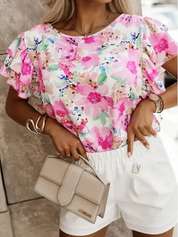 Blouse met Tropische Bloemenprint