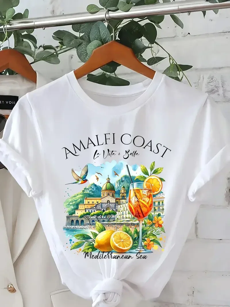 T-shirt Amalfi Coast - wit