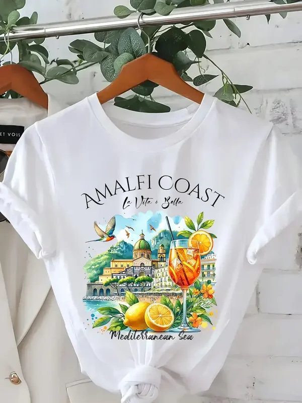 T-shirt Amalfi Coast - wit
