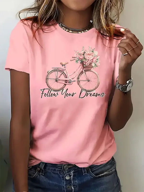 T-shirt Follow your dreams - roze
