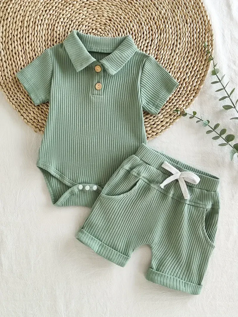 Korte romper en short set - groen