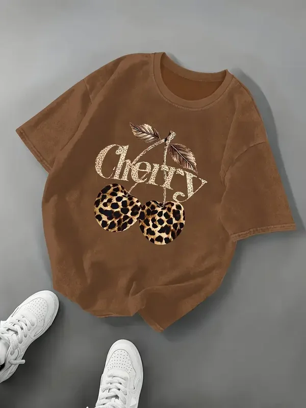 T-shirt cherry - bruin
