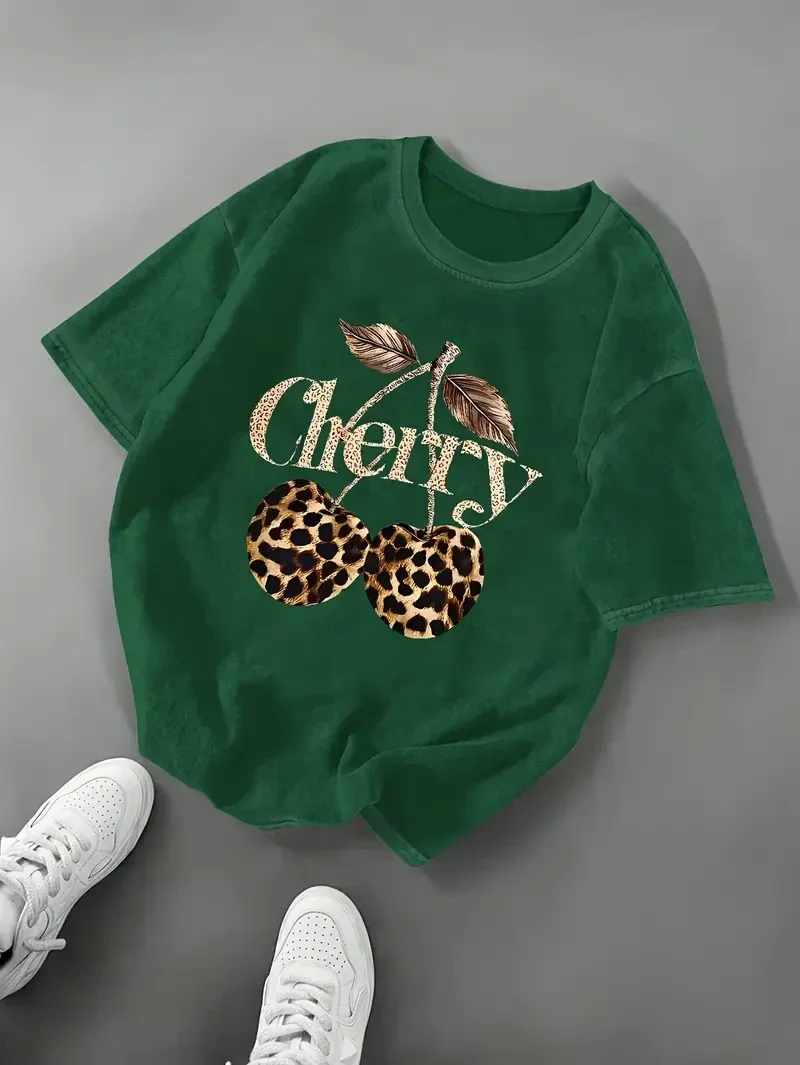 T-shirt cherry - groen