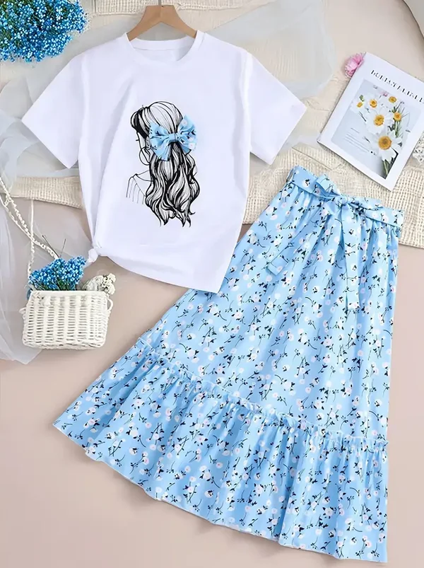 2-delige set strik - blauw