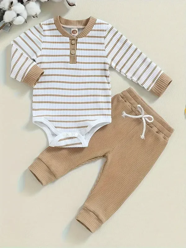 Romper en broek set - khaki