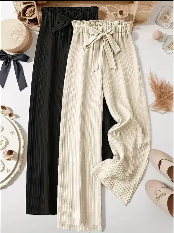 2-delig - wijde pijpen - zwart/beige