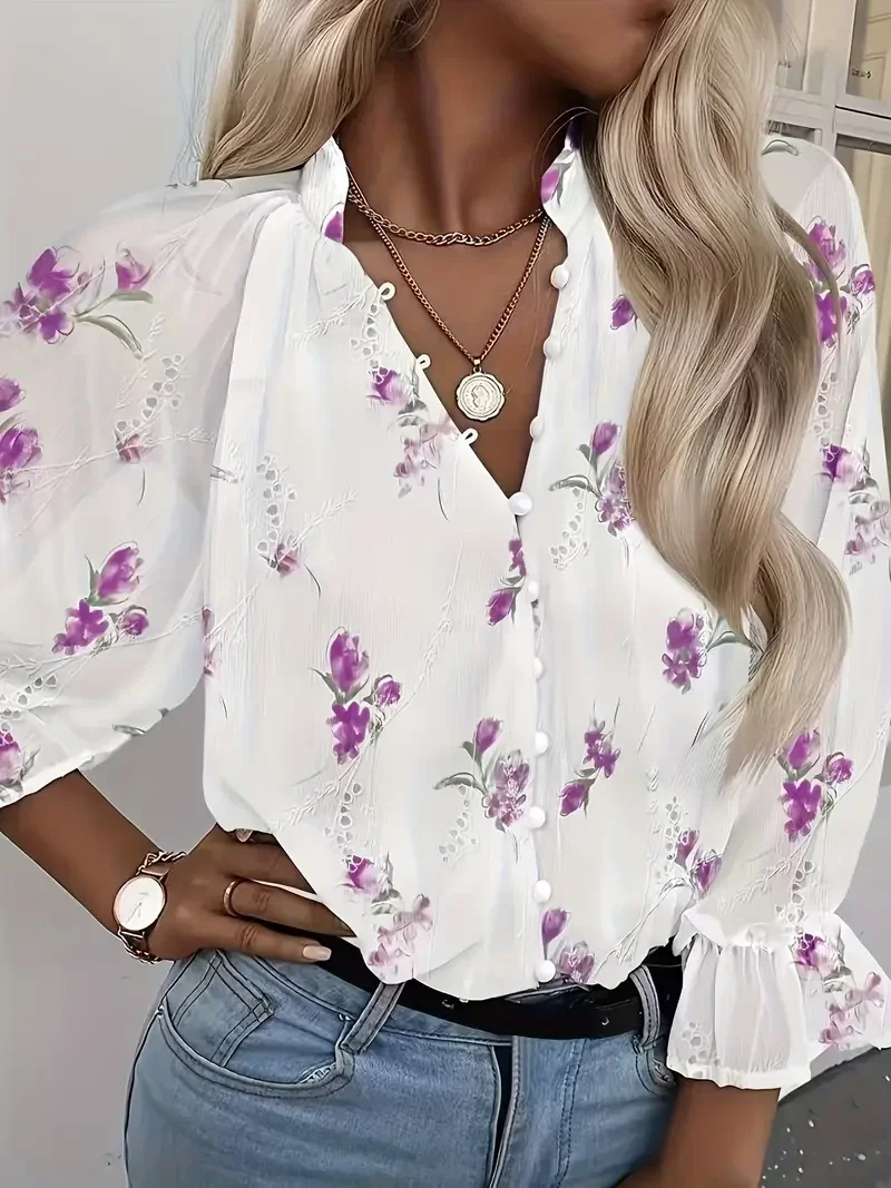 Stijlvolle en  Elegante blouse - lila