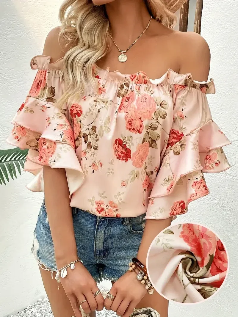 Vrolijke bloemprint top