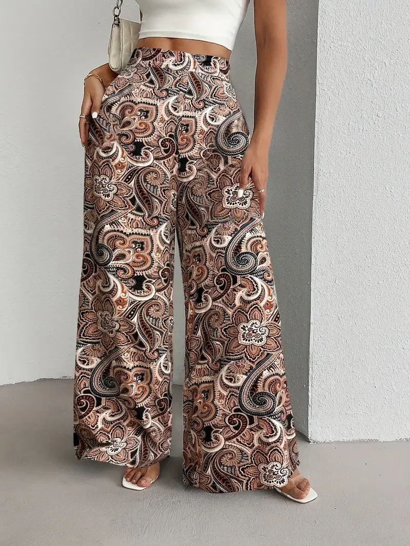 Wijde broek patroon - bruin