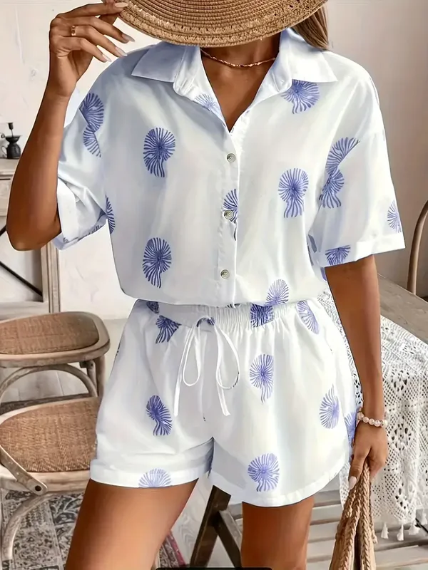 Elegante shortset - blauw