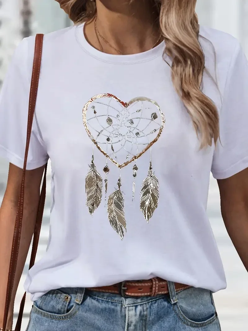 T-Shirt met Hart & Dreamcatcher - wit
