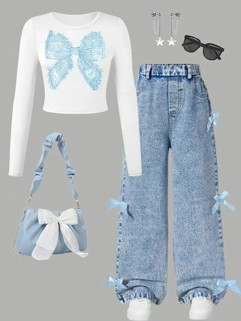 2-delig strikjes - blauw