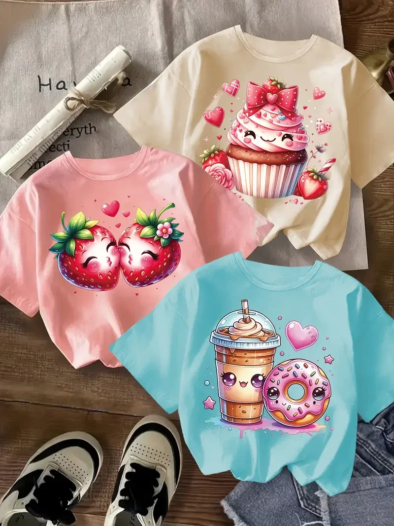 3-delig T-shirt met cartoon