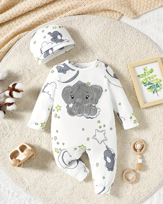 Olifant romper - Grijs