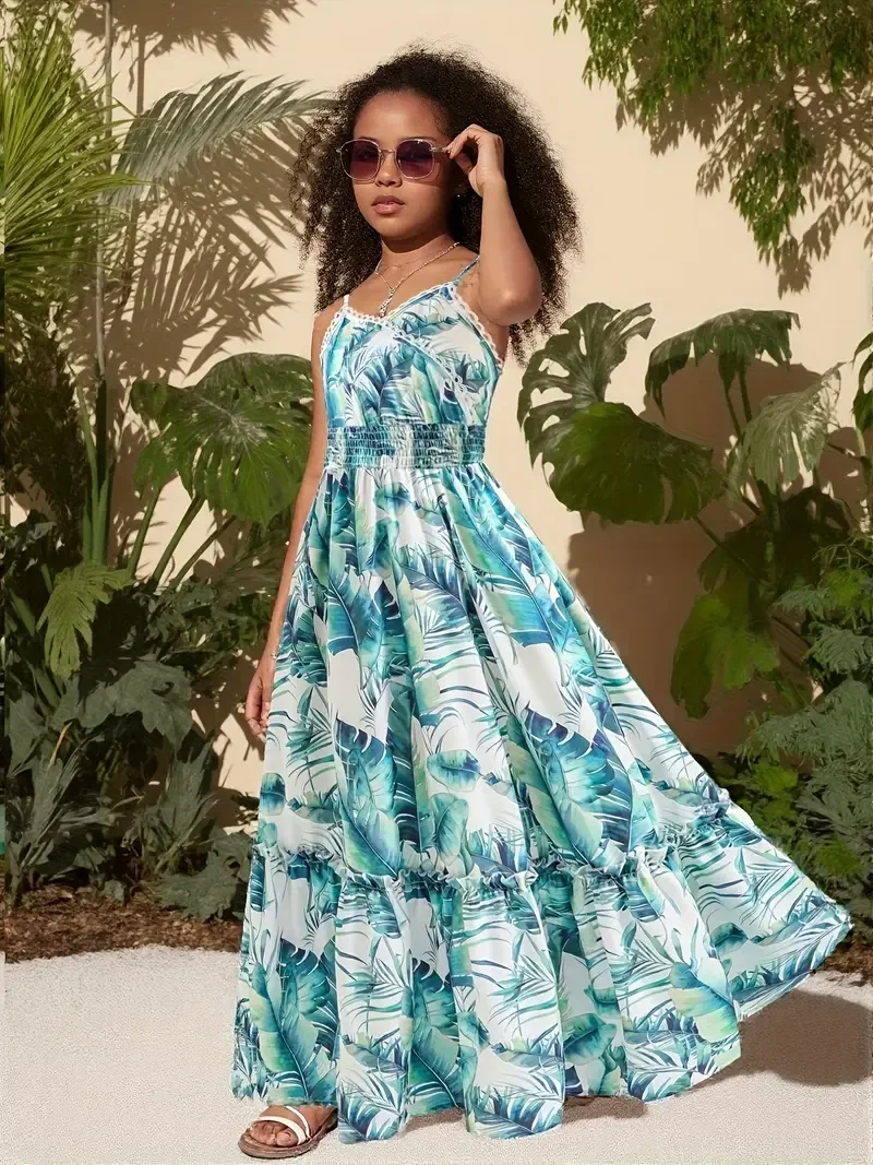 Maxi jurk - palmbladeren