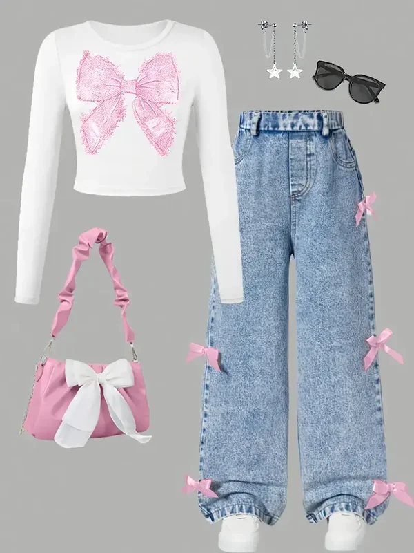 2-delig strikjes - roze