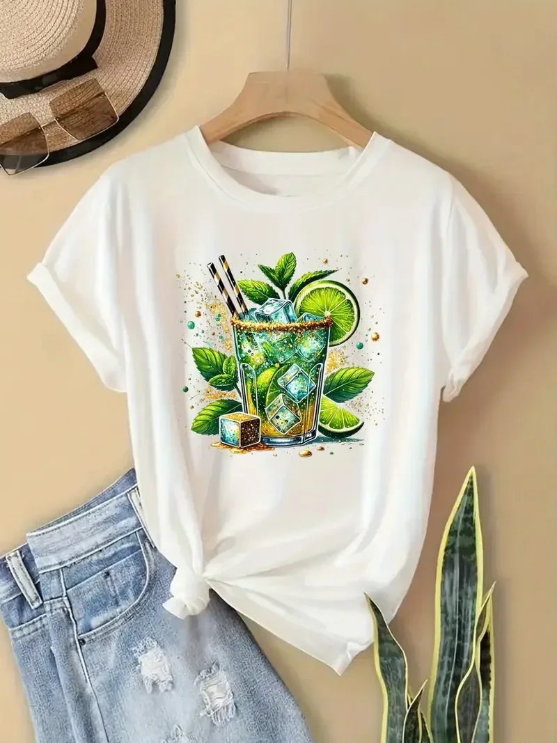 T-Shirt Lime & Mint - wit