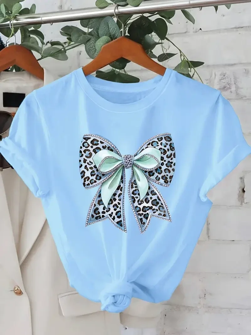 T-Shirt met Strik - blauw