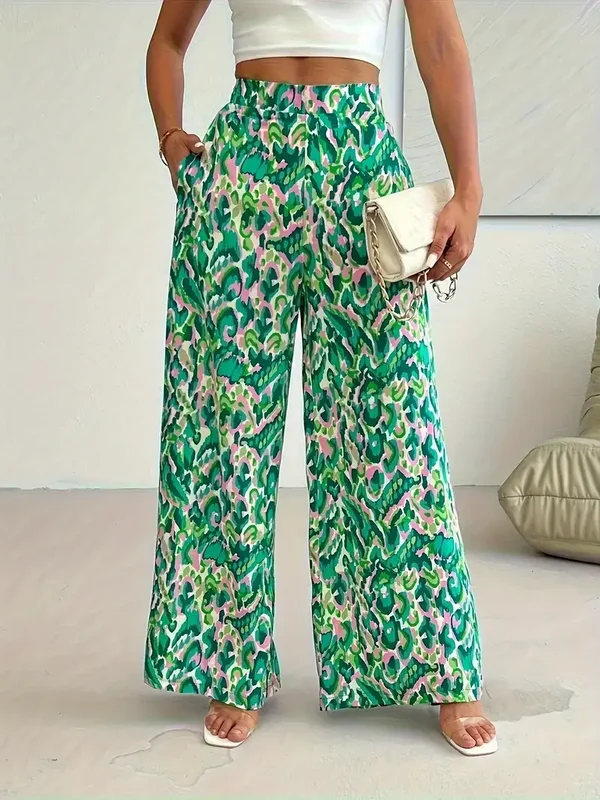 Wijde broek patroon - groen