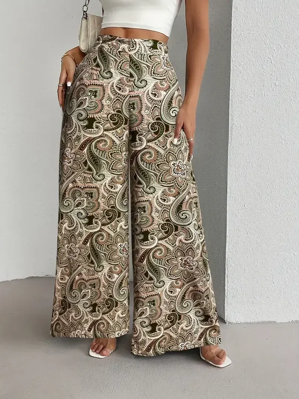 Wijde broek patroon - olijf