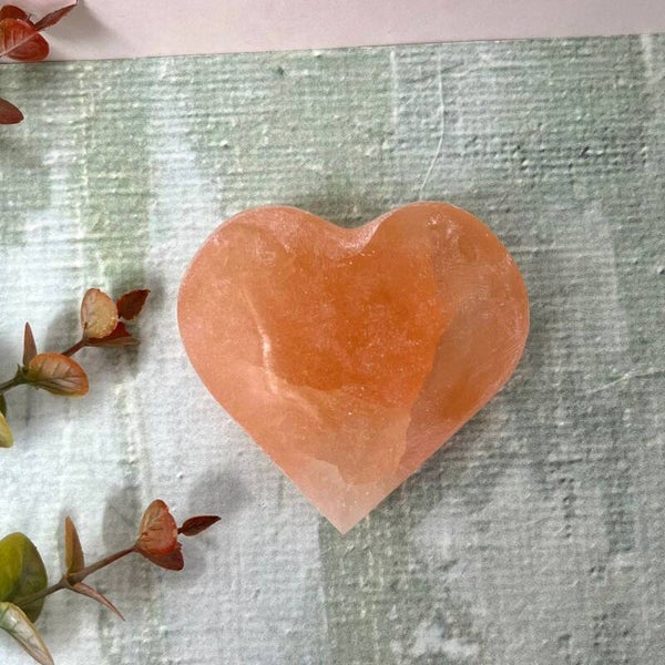 CORAZÓN DE SELENITA DURAZNO