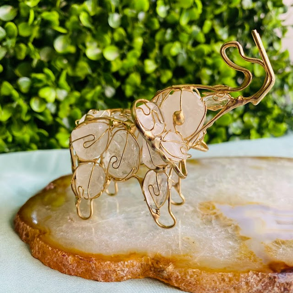ELEFANTE DE CUARZO BLANCO CHICO
