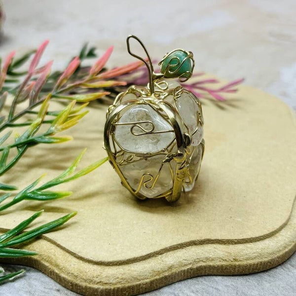 MANZANA DE LA ABUNDANCIA DE CUARZO BLANCO