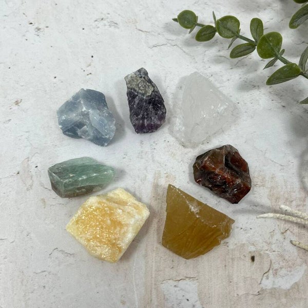 SET PARALOS 7 VÓRTICES ENERGÉTICSO CON CUARZOS RÚSTICOS