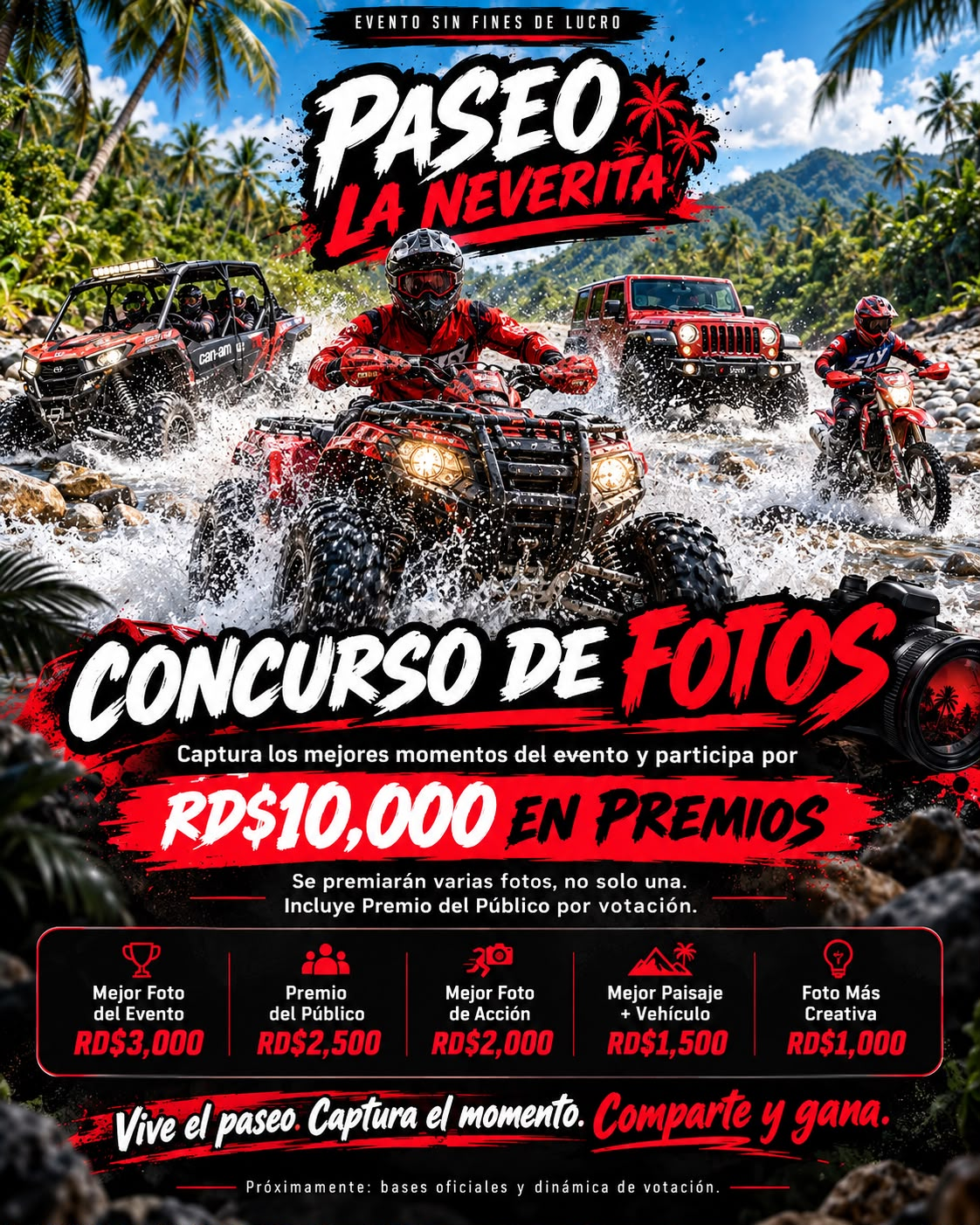 Afiche del concurso de fotos Paseo La Neverita: RD$10,000 en premios