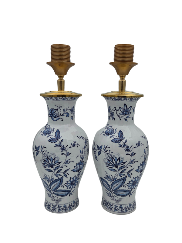 Lampenvoet Blauw Bloemen